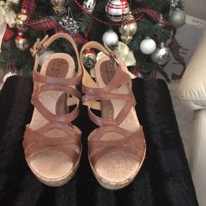 Born Concept cork tan platform shoes